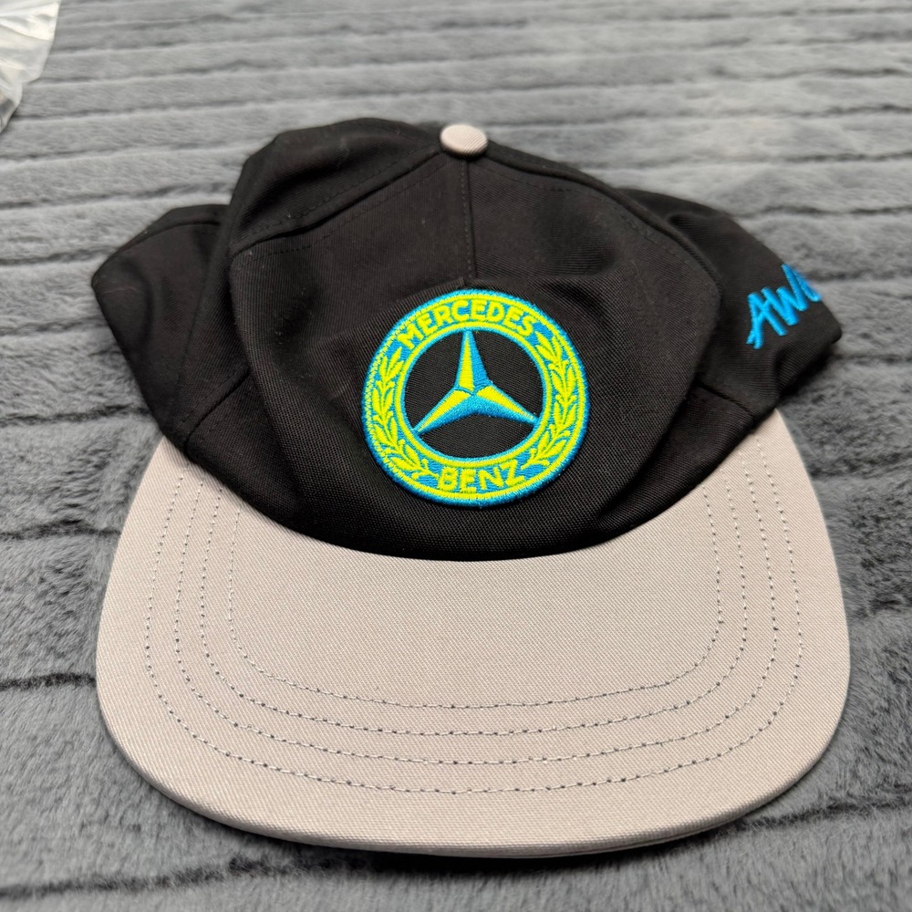 Asap Rocky AWGE x Mercedes Benz Snapback Hat Black Grey Neon Logo Cap 60408 NWT